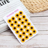 12pairs Women Stainless Steel Daisy Sunflower Stud Earring Set Gift