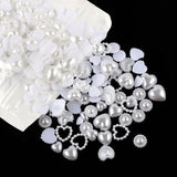 460pcs Ivory Flatback Pearl Beads ABS Pearl Scrapbook Nail Decorate