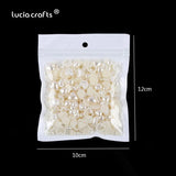 460pcs Ivory Flatback Pearl Beads ABS Pearl Scrapbook Nail Decorate