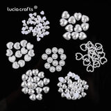 460pcs Ivory Flatback Pearl Beads ABS Pearl Scrapbook Nail Decorate