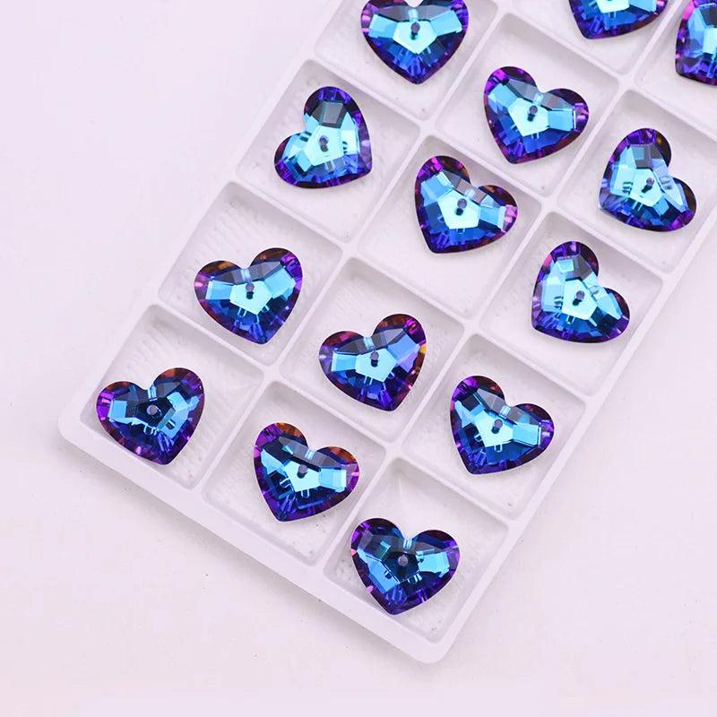 17mm Fat Peach Austrian Crystal Heart AB Pendant Beads Necklace DIY