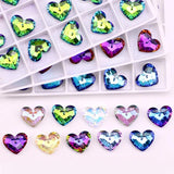 17mm Fat Peach Austrian Crystal Heart AB Pendant Beads Necklace DIY