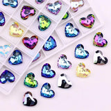 17mm Fat Peach Austrian Crystal Heart AB Pendant Beads Necklace DIY