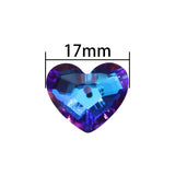 17mm Fat Peach Austrian Crystal Heart AB Pendant Beads Necklace DIY