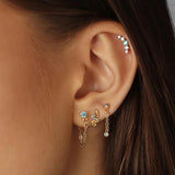 Crystals Snake Earrings 925 Sterling Silver Piercing Stud Wedding Jewelry