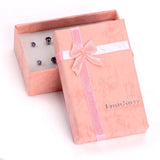 6 Pairs Pink CZ Stainless Steel Stud Earring Sets