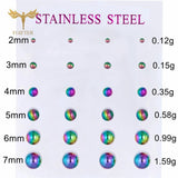 Mixed Size Steel Ball Earrings Set Stainless Steel Piercing Jewelry