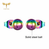 Mixed Size Steel Ball Earrings Set Stainless Steel Piercing Jewelry