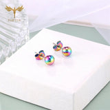 Mixed Size Steel Ball Earrings Set Stainless Steel Piercing Jewelry