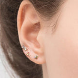 925 Silver CZ Stud Earring Set, 3/4 Pieces Fine Jewelry, Plata 925