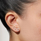 925 Silver CZ Stud Earring Set, 3/4 Pieces Fine Jewelry, Plata 925