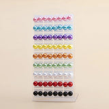 36 Pairs Colorful Pearl Stud Earrings 6 8 10mm Bead