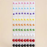 36 Pairs Colorful Pearl Stud Earrings 6 8 10mm Bead