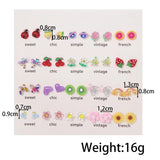 Animal & Flower Mini Stud Earrings - Resin Acrylic Ear Jewelry for Women