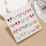 Animal & Flower Mini Stud Earrings - Resin Acrylic Ear Jewelry for Women