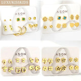6pairs/Card Surgical Steel Stud Earrings Sets for Kids/Women/Men