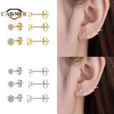 925 Sterling Silver Zircon Mini Stud Earrings Set for Women
