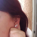 CZ Stud Earring Set 6 Sizes Round Clear Studs 3-8MM