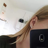 CZ Stud Earring Set 6 Sizes Round Clear Studs 3-8MM