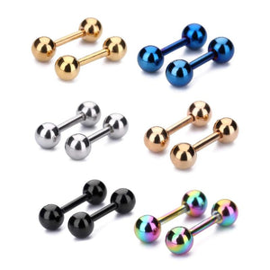 6 Pairs Stainless Steel 16G Ball Ear Piercing Studs Set