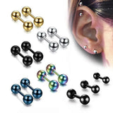 6 Pairs Stainless Steel 16G Ball Ear Piercing Studs Set