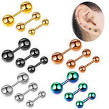 6 Pairs Stainless Steel 16G Ball Ear Piercing Studs Set