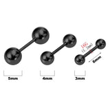 6 Pairs Stainless Steel 16G Ball Ear Piercing Studs Set