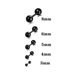 6 Pairs Stainless Steel 16G Ball Ear Piercing Studs Set