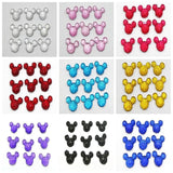 100 Flatback Resin Dotted Rhinestone Gems Mouse Head 14X12mm Craft Bow Center