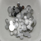 100 Flatback Resin Dotted Rhinestone Gems Mouse Head 14X12mm Craft Bow Center