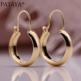 Unique Glossy Circle Dangle Earrings 585 Rose Earrings Women Gift