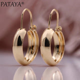 Unique Glossy Circle Dangle Earrings 585 Rose Earrings Women Gift