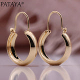 Unique Glossy Circle Dangle Earrings 585 Rose Earrings Women Gift