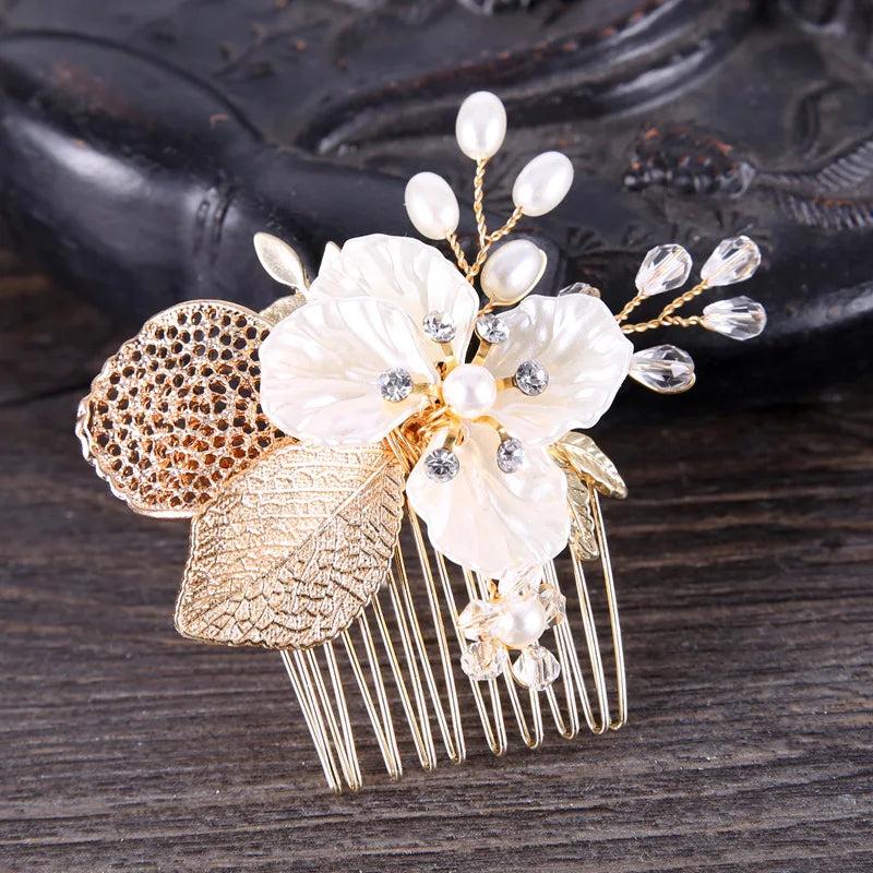 Crystal Pearls Hair Combs Wedding Hair Clips