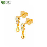 925 Silver Water Drop Stud Earrings Minimalist Jewelry Gift