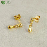 925 Silver Water Drop Stud Earrings Minimalist Jewelry Gift