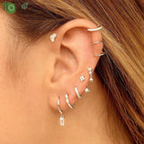 925 Silver Water Drop Stud Earrings Minimalist Jewelry Gift