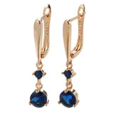 Natural Zircon Vintage Drop Earrings 585 Rose Pendant Jewelry