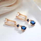 Natural Zircon Vintage Drop Earrings 585 Rose Pendant Jewelry