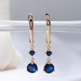 Natural Zircon Vintage Drop Earrings 585 Rose Pendant Jewelry