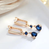 Natural Zircon Vintage Drop Earrings 585 Rose Pendant Jewelry