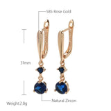 Natural Zircon Vintage Drop Earrings 585 Rose Pendant Jewelry