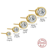 925 Silver Diamond Zircon Stud Earrings for Women