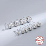 925 Silver Diamond Zircon Stud Earrings for Women