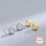 925 Silver Diamond Zircon Stud Earrings for Women