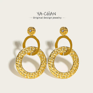 YACHAN Stainless Steel Statement Drop Earrings For Women