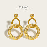 YACHAN Stainless Steel Statement Drop Earrings For Women
