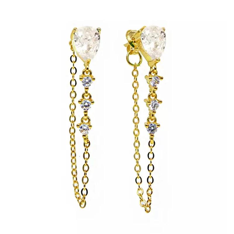 Vintage CZ Zircon Filled Stud Earrings for Women