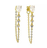 Vintage CZ Zircon Filled Stud Earrings for Women