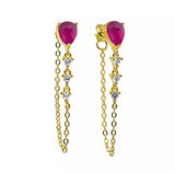 Vintage CZ Zircon Filled Stud Earrings for Women